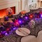 9FT Halloween Garland with Lights – Pre-Lit Black Maple Leaf LED String Decor with Timer | 20 LED Battery Operated Mantle, Fireplace & Indoor Halloween Fall Home Decoration